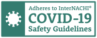 "Adheres to InterNACHI COVID-19 Safety Guidelines" logo